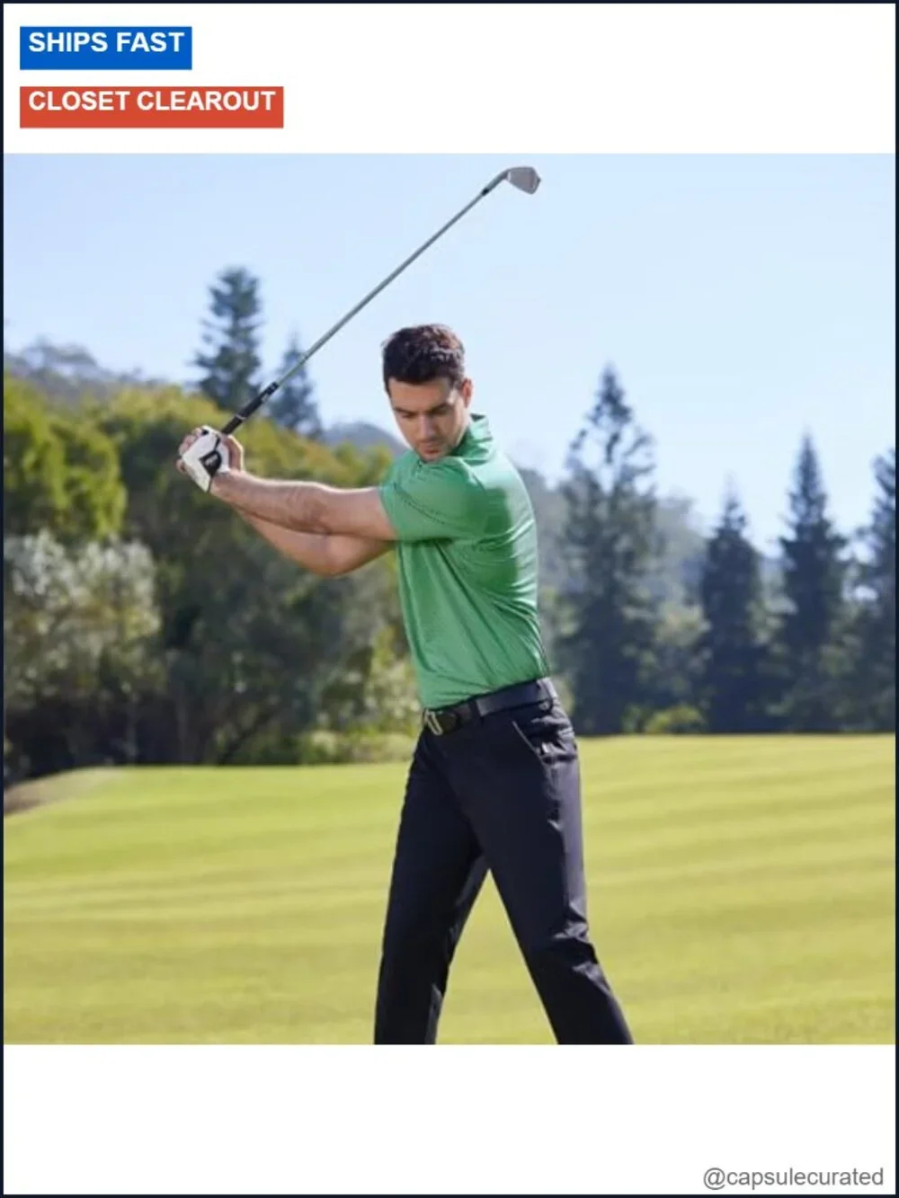 Striped Performance Polo Shirt Golf Tennis Quick Dry